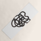 'Ink Memories' Minimalist Ink Line Drawing Abstract Black Brush Strokes Modern Funky Maze by Ejaaz Haniff Yoga Mat Gallery Image 1
