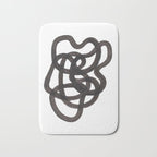 'Ink Memories' Minimalist Ink Line Drawing Abstract Black Brush Strokes Modern Funky Maze by Ejaaz Haniff Bath Mat Gallery Image 1