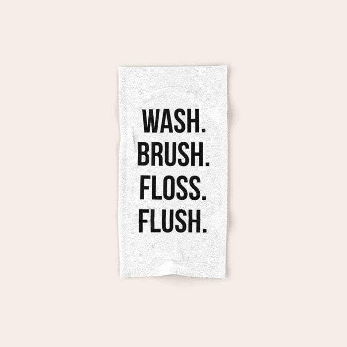 Wash Brush Floss Flush Bath Towel Gallery Image 1