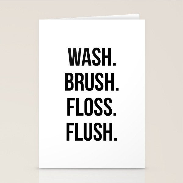 Wash Brush Floss Flush Stationery Card Gallery Image 1