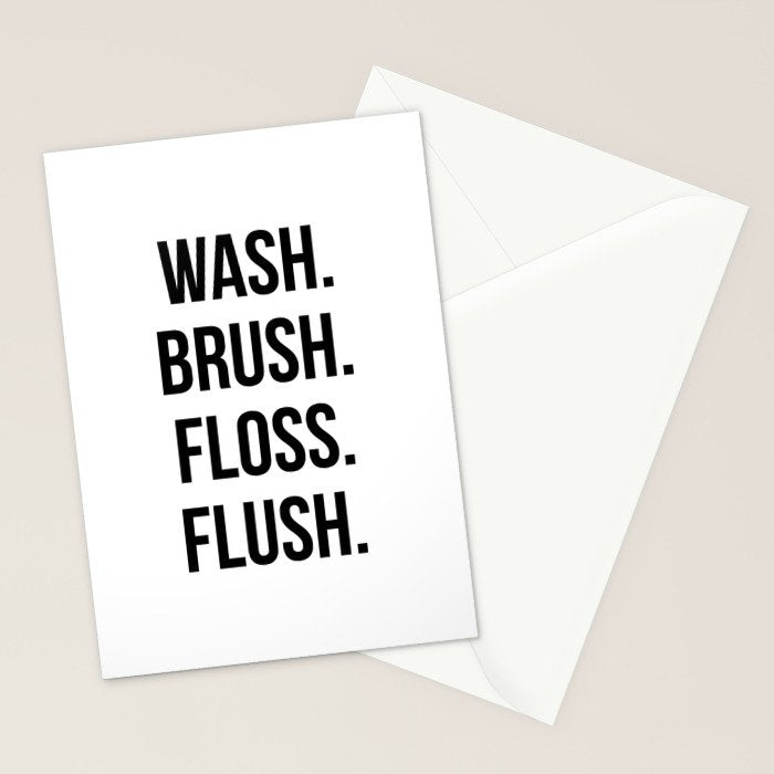 Wash Brush Floss Flush Stationery Card Gallery Image 2