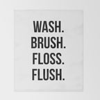 Wash Brush Floss Flush Throw Blanket Gallery Image 2