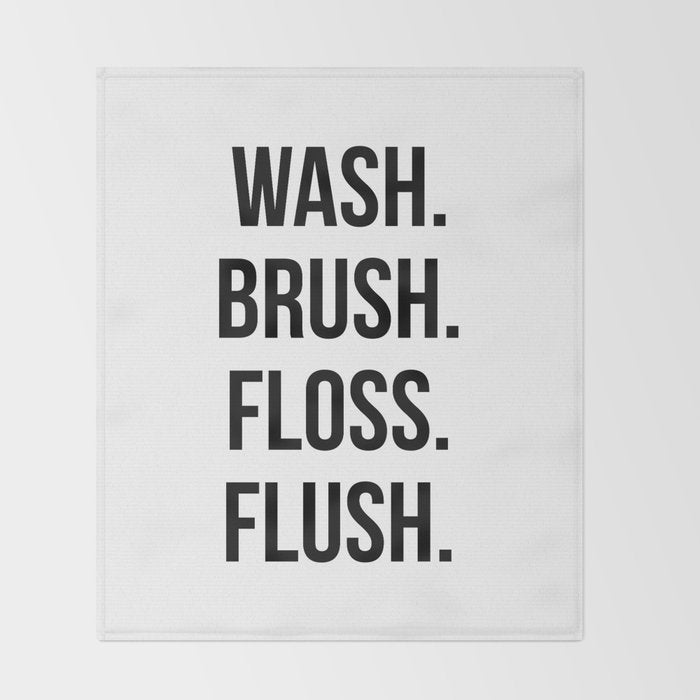 Wash Brush Floss Flush Throw Blanket Gallery Image 2