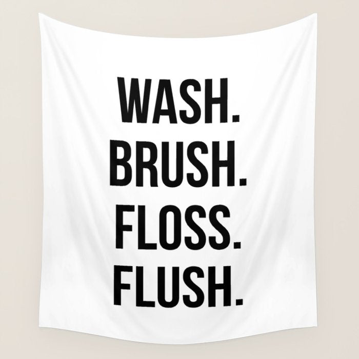 Wash Brush Floss Flush Wall Tapestry Gallery Image 4