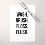 Wash Brush Floss Flush Wrapping Paper Gallery Image 1