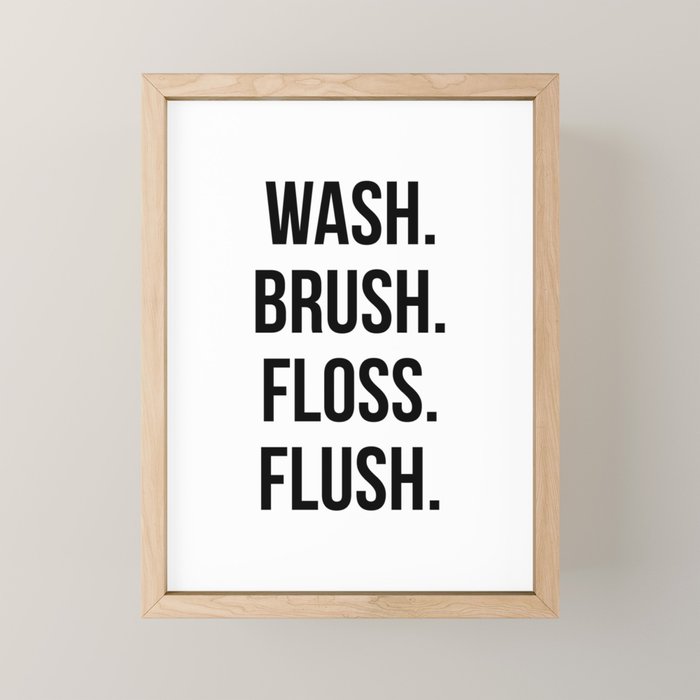 Wash Brush Floss Flush Mini Art Print Gallery Image 1