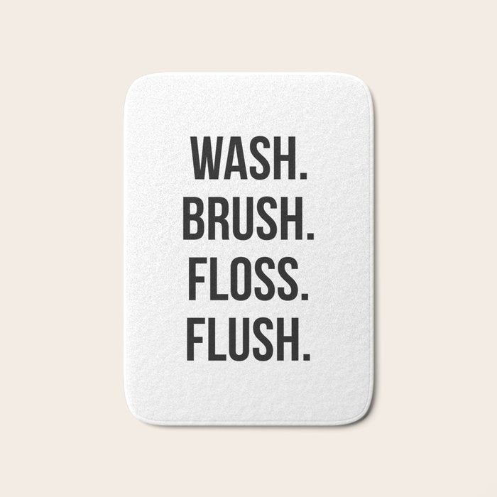 Wash Brush Floss Flush Bath Mat Gallery Image 1