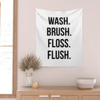 Wash Brush Floss Flush Wall Tapestry Gallery Image 2