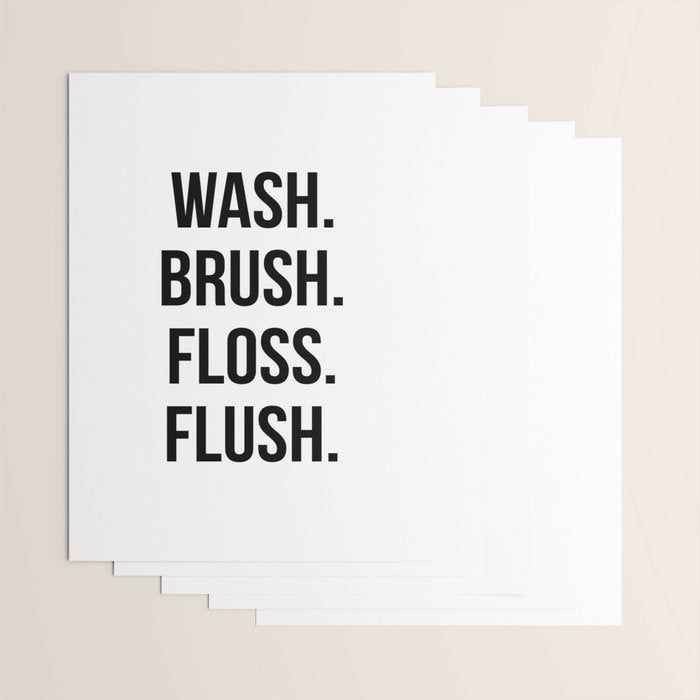 Wash Brush Floss Flush Wrapping Paper Gallery Image 3