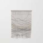 Calm serene line art nordic mountain decor Wall Hanging Gallery Image 1