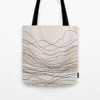 Calm serene line art nordic mountain decor Tote Bag Gallery Image 1