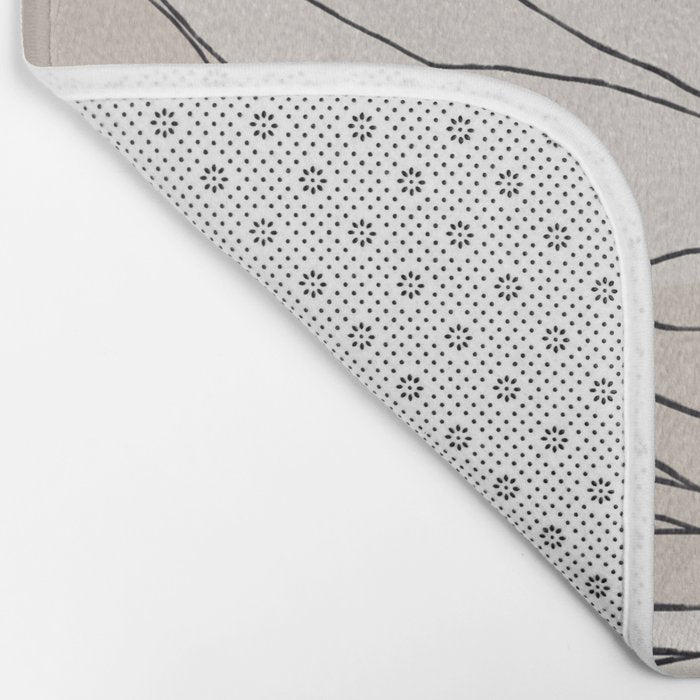 Calm serene line art nordic mountain decor Bath Mat Gallery Image 2