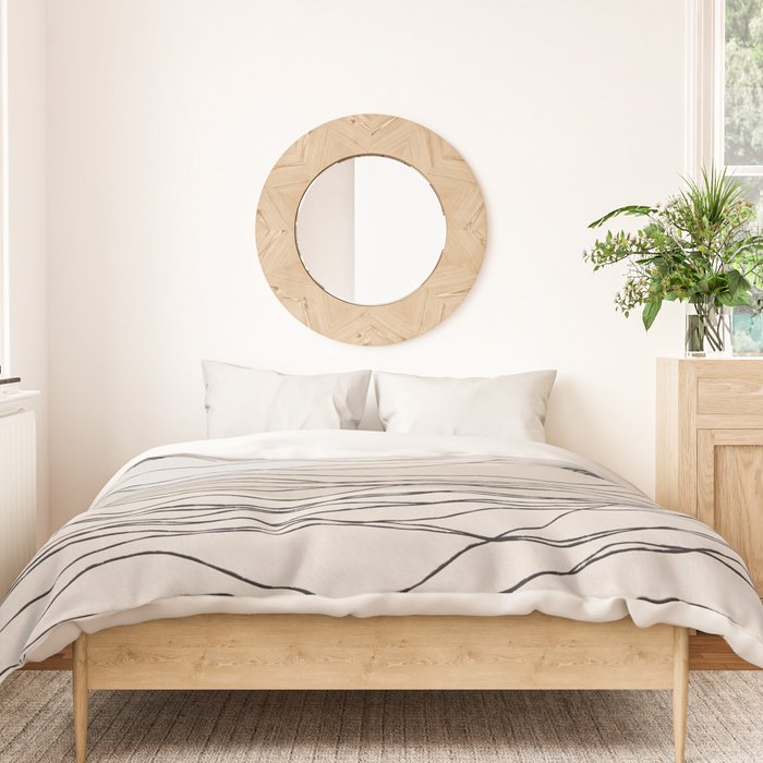 Calm serene line art nordic mountain decor Duvet Cover Gallery Image 3