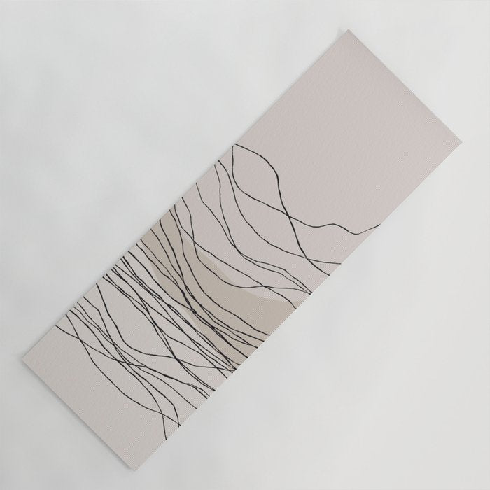 Calm serene line art nordic mountain decor Yoga Mat Gallery Image 1