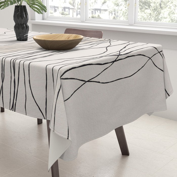 Calm serene line art nordic mountain decor Tablecloth Gallery Image 3