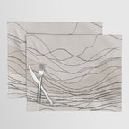 Calm serene line art nordic mountain decor Placemat Gallery Image 1