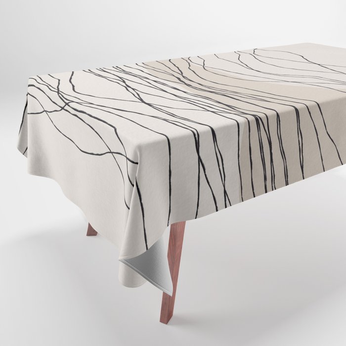 Calm serene line art nordic mountain decor Tablecloth Gallery Image 1