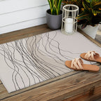 Calm serene line art nordic mountain decor Outdoor Rug Gallery Image 2