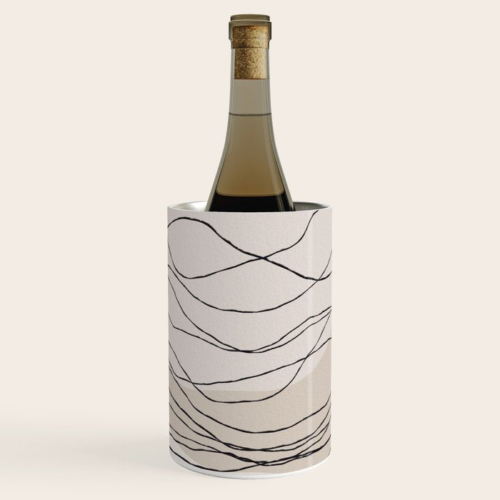 Calm serene line art nordic mountain decor Wine Chiller Gallery Image 1