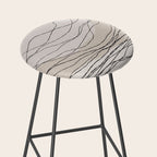 Calm serene line art nordic mountain decor Stool Gallery Image 2