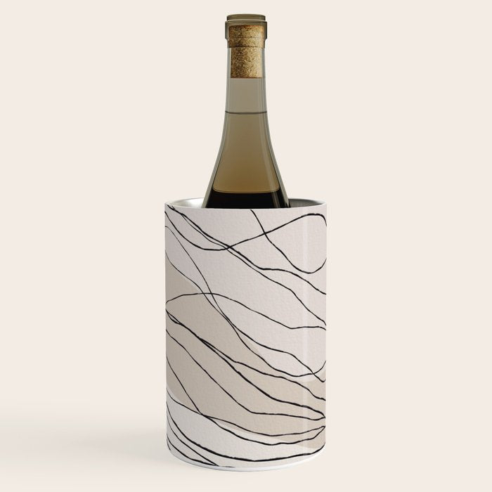 Calm serene line art nordic mountain decor Wine Chiller Gallery Image 2