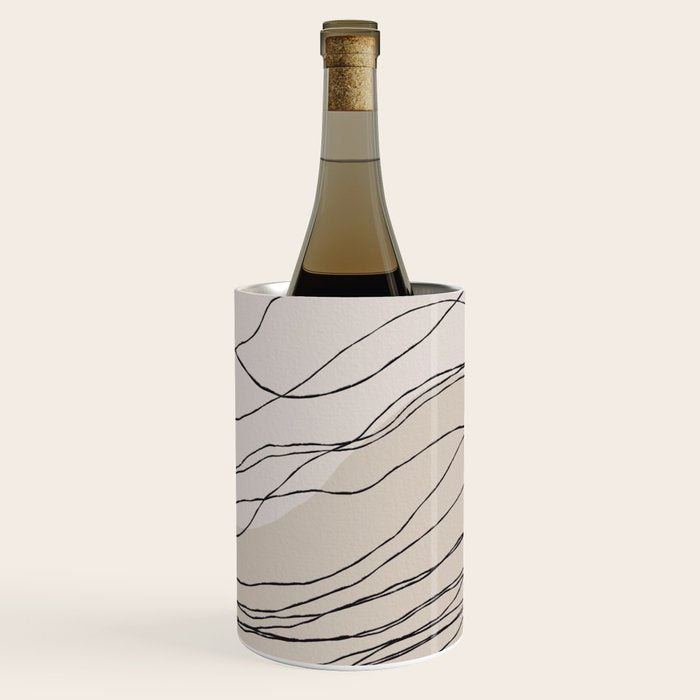 Calm serene line art nordic mountain decor Wine Chiller Gallery Image 3