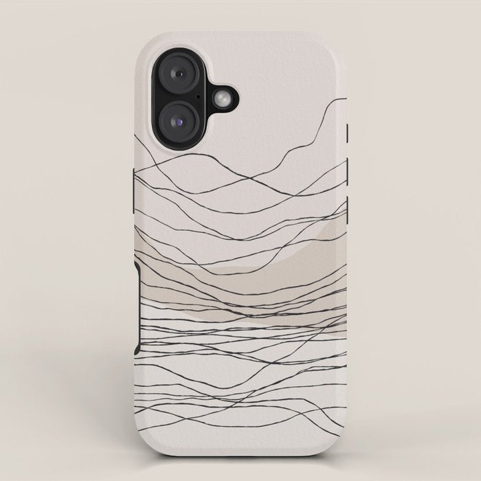 Calm serene line art nordic mountain decor iPhone Case Gallery Image 1