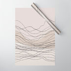 Calm serene line art nordic mountain decor Wrapping Paper Gallery Image 1