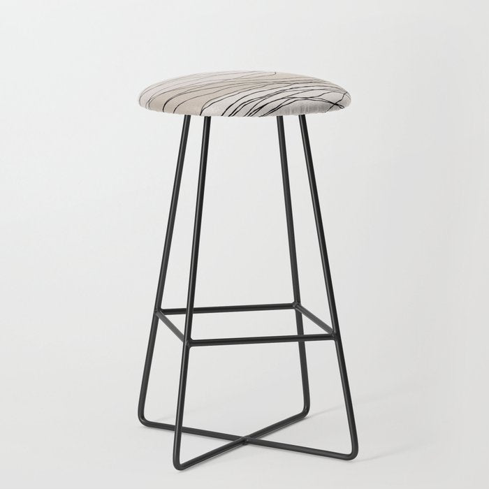 Calm serene line art nordic mountain decor Stool Gallery Image 1