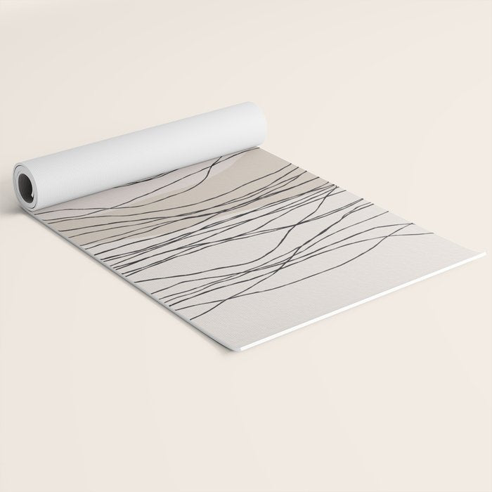 Calm serene line art nordic mountain decor Yoga Mat Gallery Image 2