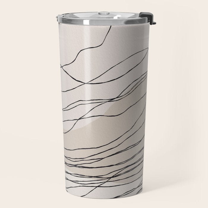 Calm serene line art nordic mountain decor Travel Mug Gallery Image 2