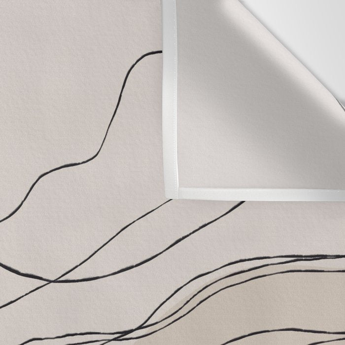Calm serene line art nordic mountain decor Wall Tapestry Gallery Image 3