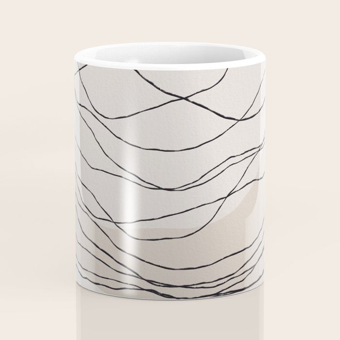 Calm serene line art nordic mountain decor Coffee Mug Gallery Image 4