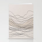 Calm serene line art nordic mountain decor Stationery Card Gallery Image 2