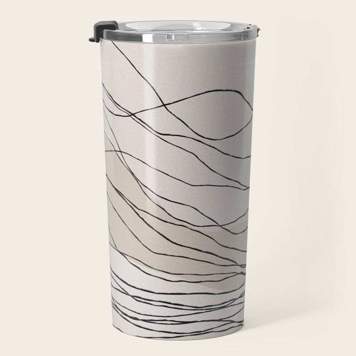 Calm serene line art nordic mountain decor Travel Mug Gallery Image 3