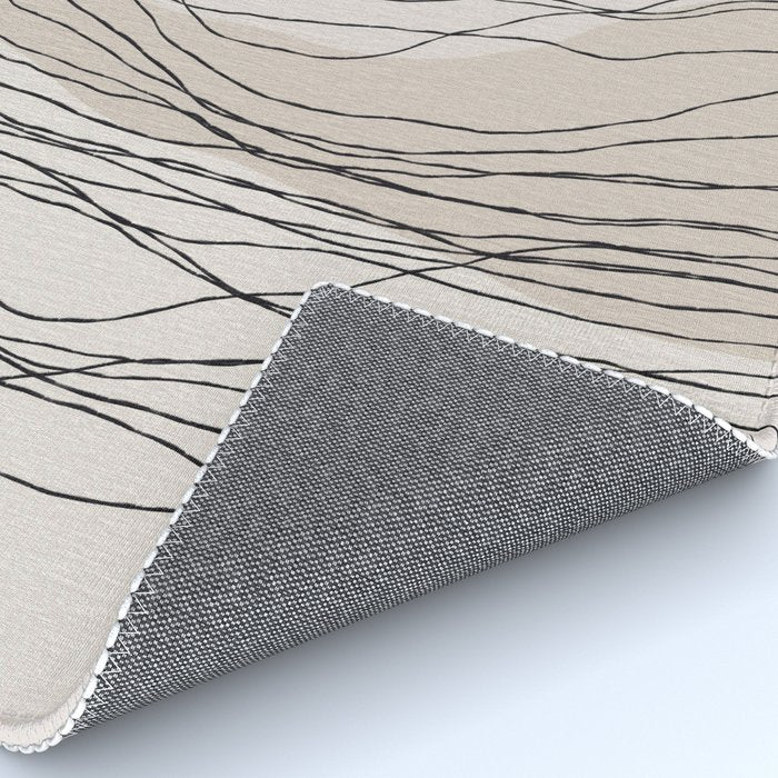 Calm serene line art nordic mountain decor Rug Gallery Image 4