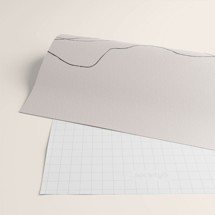 Calm serene line art nordic mountain decor Wrapping Paper Gallery Image 2