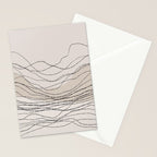 Calm serene line art nordic mountain decor Stationery Card Gallery Image 2
