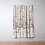 Calm serene line art nordic mountain decor Window Curtain Gallery Image 3