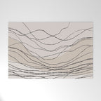 Calm serene line art nordic mountain decor Welcome Mat Gallery Image 1