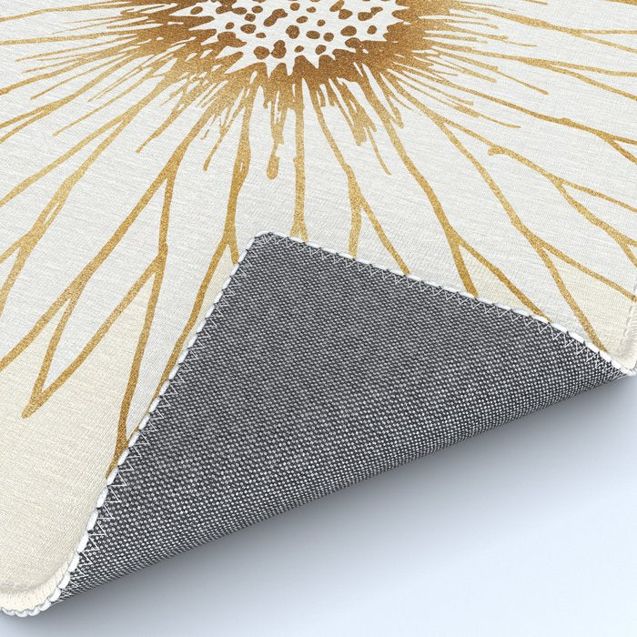 Gold Sunflower Drawing Rug Gallery Image 4