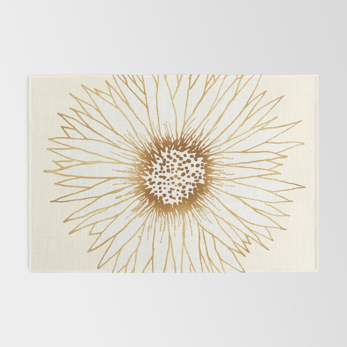 Gold Sunflower Drawing Rug Gallery Image 2