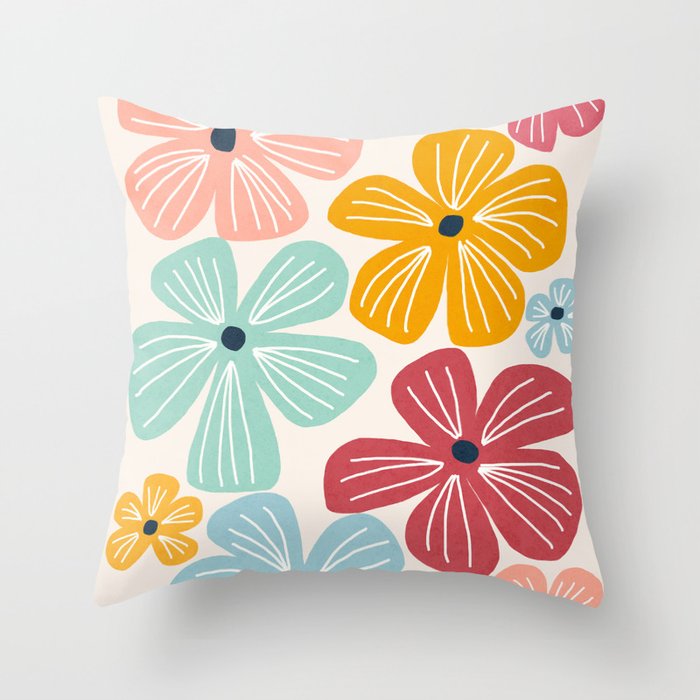 Frangipani flowers - bright Throw Pillow Gallery Image 6