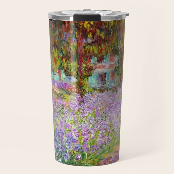 Claude Monet Irises In Monet's Garden At Giverny Travel Mug Gallery Image 1