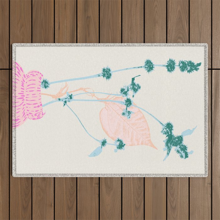 Plant based happyness Herb 1 still life Outdoor Rug Gallery Image 1