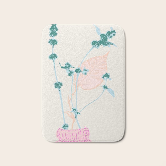 Plant based happyness Herb 1 still life Bath Mat Gallery Image 1