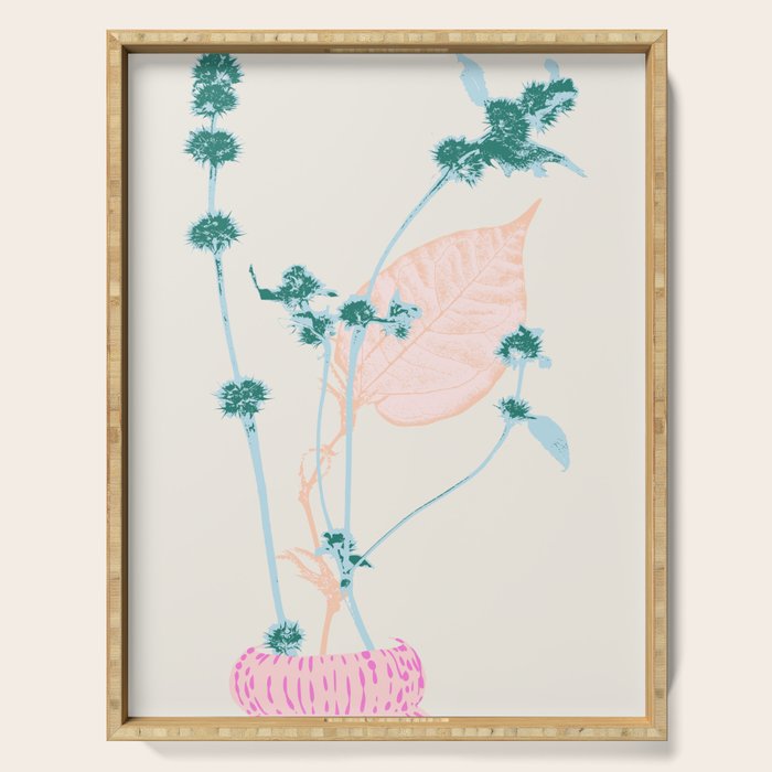 Plant based happyness Herb 1 still life Serving Tray Gallery Image 1