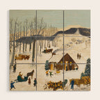 Anna Mary Robertson 'Grandma' Moses Sugaring Off American Folk Art Wood Wall Art Gallery Image 1