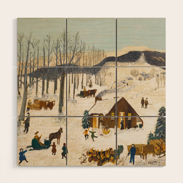 Anna Mary Robertson 'Grandma' Moses Sugaring Off American Folk Art Wood Wall Art Gallery Image 1