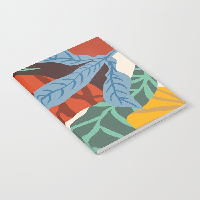 Bloom With Grace, Abstract Botanical Nature Painting, Colorful Eclectic Illustration Modern Notebook Gallery Image 2